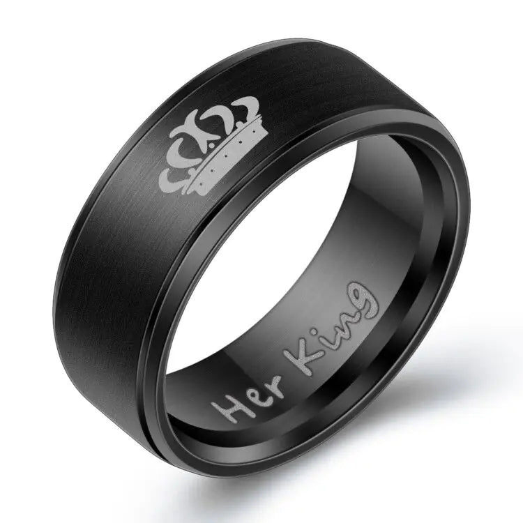 Titanium Steel His and Hers Couple Rings