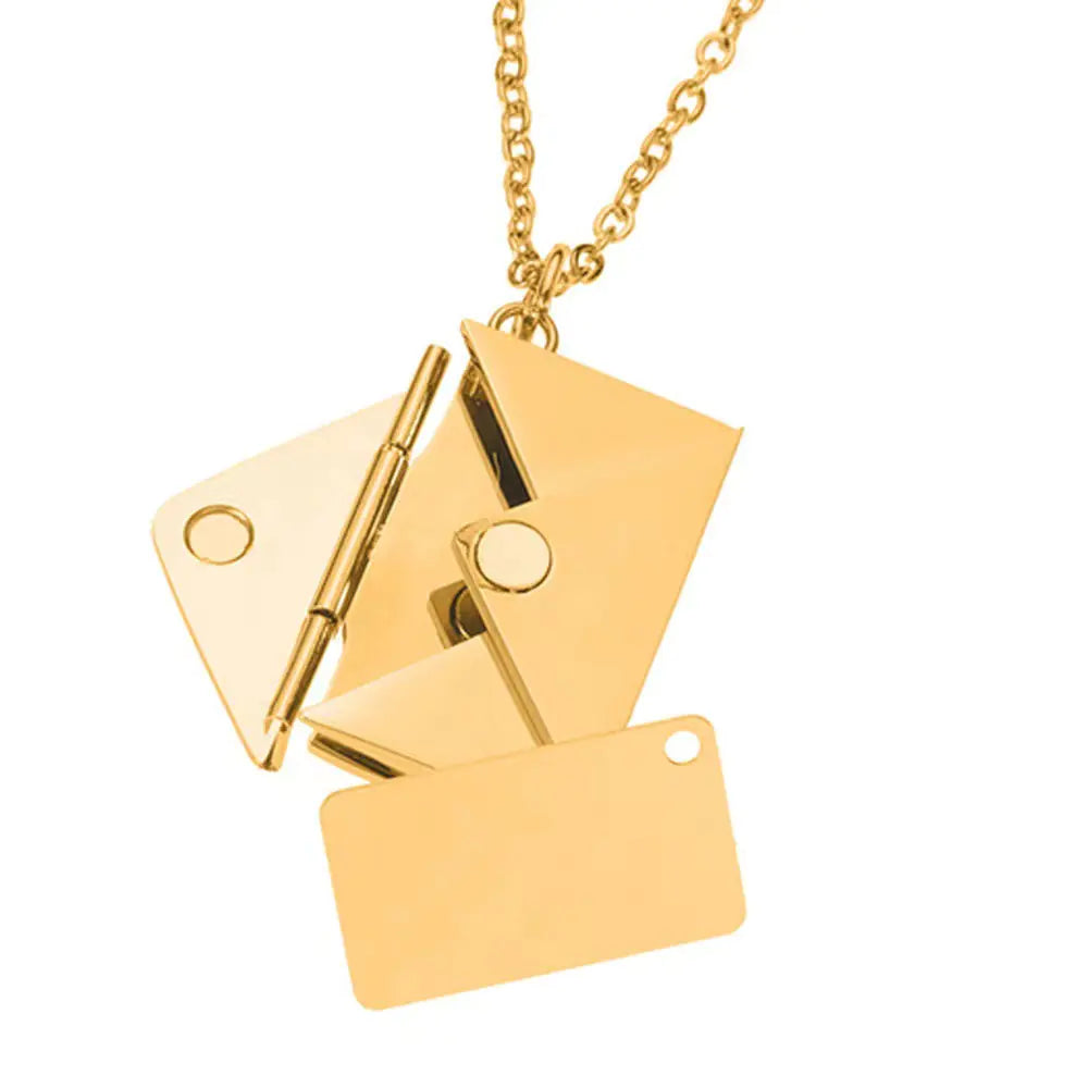 Creative Titanium Steel Envelope Necklace for Couples