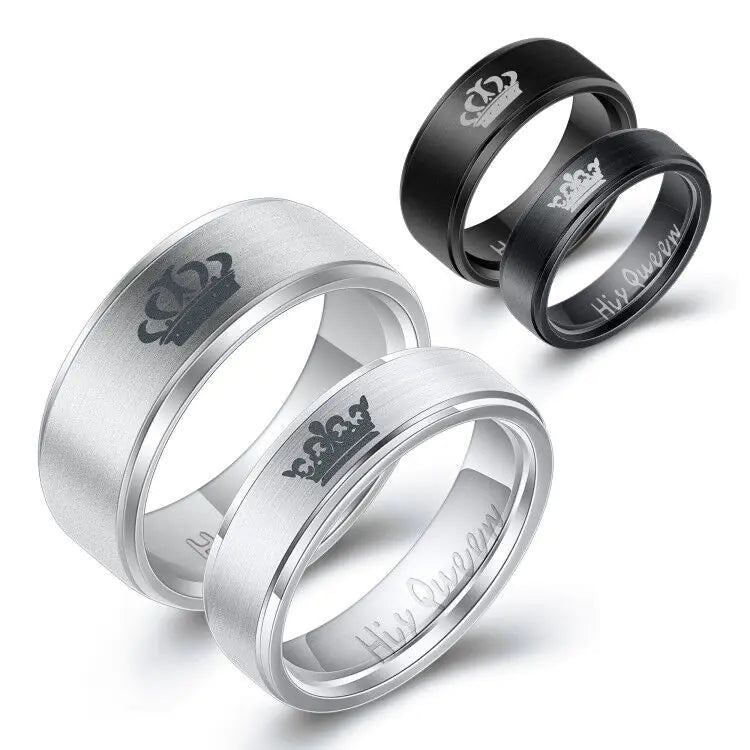 Titanium Steel His and Hers Couple Rings