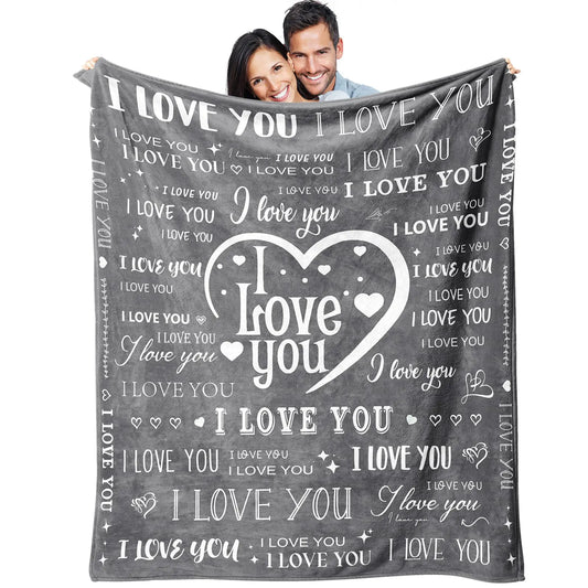 Valentines Day Blanket Valentines Gifts for Women 50"X60" I Love You Soft Throw Blanket Anniversary Present for Boyfriend Husband from Girlfriend Wife Valentines Day Blanket for Him