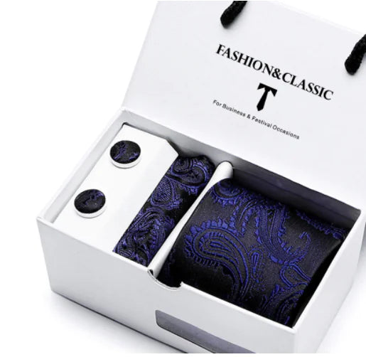 Van Gise Silk Tie Gift Box Set for Men (5 Pieces)