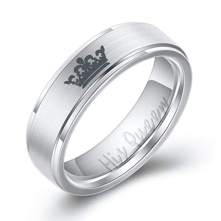 Titanium Steel His and Hers Couple Rings